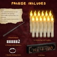 thumbnail image 3 of COCOBELA 12 Pcs Floating Candles with Wand, Magic Hanging Candles Flameless, Flickering Warm Light LED Taper Candle with Wand Remote, Battery Operated Window Candle for Halloween Witch Wizzard Decor, 3 of 11