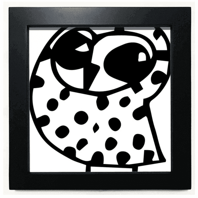 Cartoon Sling Tilt Bird Protect Animal Pet Black Square Frame Picture Wall Tabletop