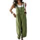 thumbnail image 1 of Txlixc Babero de ocio femenino, pantalones de verano sin mangas de piernas anchas de color sólido, con bolsillos Txlixc moda, 1 of 9
