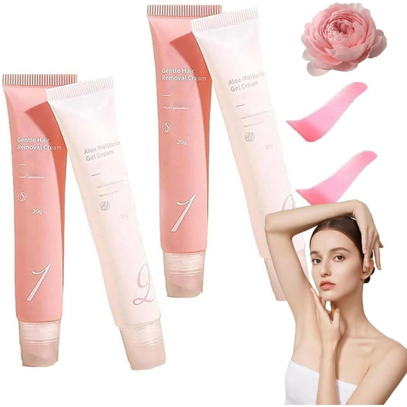Proemptli Hair Removal Cream, Ampltulastd/Deluxe Hair Removal Cream Kit For Women, Upgraded Gentle Facial Hairs Removals With Scraper, Painless Hairs Removers For Body Face Lips,Instant,Soothing (2)