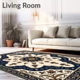 thumbnail image 2 of ODIKA 4'x6' Machine Washable Non-Slip Area Rug, Burst Portable with Intricate Medallion Design High Traffic Rug with Pad, Blue, 711237, 2 of 8