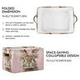 thumbnail image 3 of WOBOGO Pink Wreath Bunny Square Storage Basket with Waterproof Canvas and PE Lining Durable PU Leather Handles 14.2×10.2×8.3in, 3 of 9