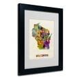 thumbnail image 4 of Trademark Fine Art "Wisconsin Map" Matted Framed Art by Michael Tompsett, Black Frame, 4 of 5