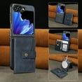 thumbnail image 5 of Compatible with Samsung Galaxy Z Flip 7 Wallet Case Compatible with MagSafe,Magnetic Detachable Premium Leather Back Cover with Card Holder Kickstand Case Shockproof Phone Case,Blue, 5 of 6