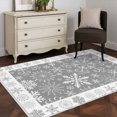 thumbnail image 5 of Snowflakes Christmas Area Rug 4x6 Washable Rug Non Slip Grey Xmas Winter Vintage Large Area Rug Indoor Floor Carpet for Entryway Bedroom Kitchen Living Room Home Office Dining Room Nursery, 5 of 8