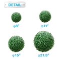 thumbnail image 3 of HeSLehs Paradise 15" Artificial Boxwood Green 2 Pieces Faux Leaf Indoor Outdoor Decor-Garden Backyard Decoration, 3 of 6