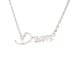 thumbnail image 3 of '' Coraje / Amor / Fe '' Collar con Guión Joyas para Niñas Pequeñas Mujeres Novia Día de Navidad Cumpleaños de San Valentín Plata Fernando Elegante collar colgante, 3 of 7