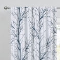 thumbnail image 2 of Decoultimatex Blue White Tree Branch Blackout Window Curtain Panels Noise Reduction Thermal Insulated Drapes for Living Room, Back Tab, 52"x 95"x 2, 2 of 5