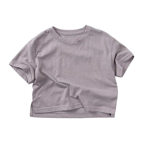 Kids Shirts for Girls Grey Printed Toddler Girl Short Sleeve Shirt Summer Girl Clothes Oversized Girls Shirts 4-5 Years