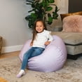 thumbnail image 4 of Big Joe Classic Bean Bag Chair for Kids Bedroom and Reading Nook, Easy-Clean Petal Pip Lilac, Durable Nylon Polyester Blend, 2 feet Refillable, 4 of 8