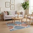 thumbnail image 3 of ODIKA 4'x6' Blue Orange Botanical Palm Fronds Modern Washable Area Rug Contemporary Leaf Motif Pattern Design Pet Friendly, Non-Shedding for Bedroom, Reading Nook, 3 of 7