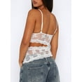 thumbnail image 3 of Women Sexy Y2k Lace Cami Top Sheer Floral Mesh Spaghetti Strap Camisole Slim Fit Tops Club Cocktail, 3 of 5