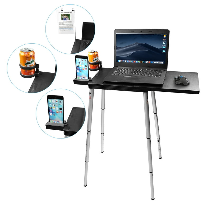 Tabletote Portable Mobile Adjustable Height Laptop Stand Desk Table For Home Office School Travel