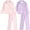 Purple/Pink Planets, variant on Sweet & Sassy Girls' Flannel Fleece Pajamas - 4 Piece Long Sleeve Button Down Shirt and Pants Sleepwear Pants Set (7-16)