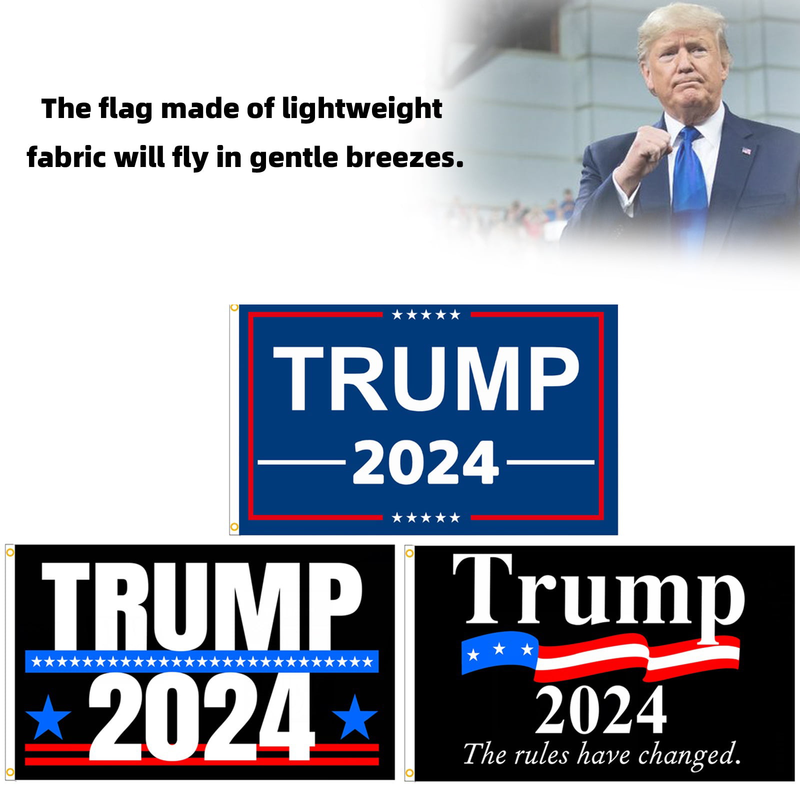 3x5ft 2024 President US Donald Trump Flag Keep Make America Great  Banner 