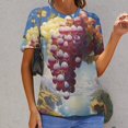 thumbnail image 6 of Fruit Purple Grapes Women's Short Sleeve Tops Casual Blouses T Shirt, 6 of 6
