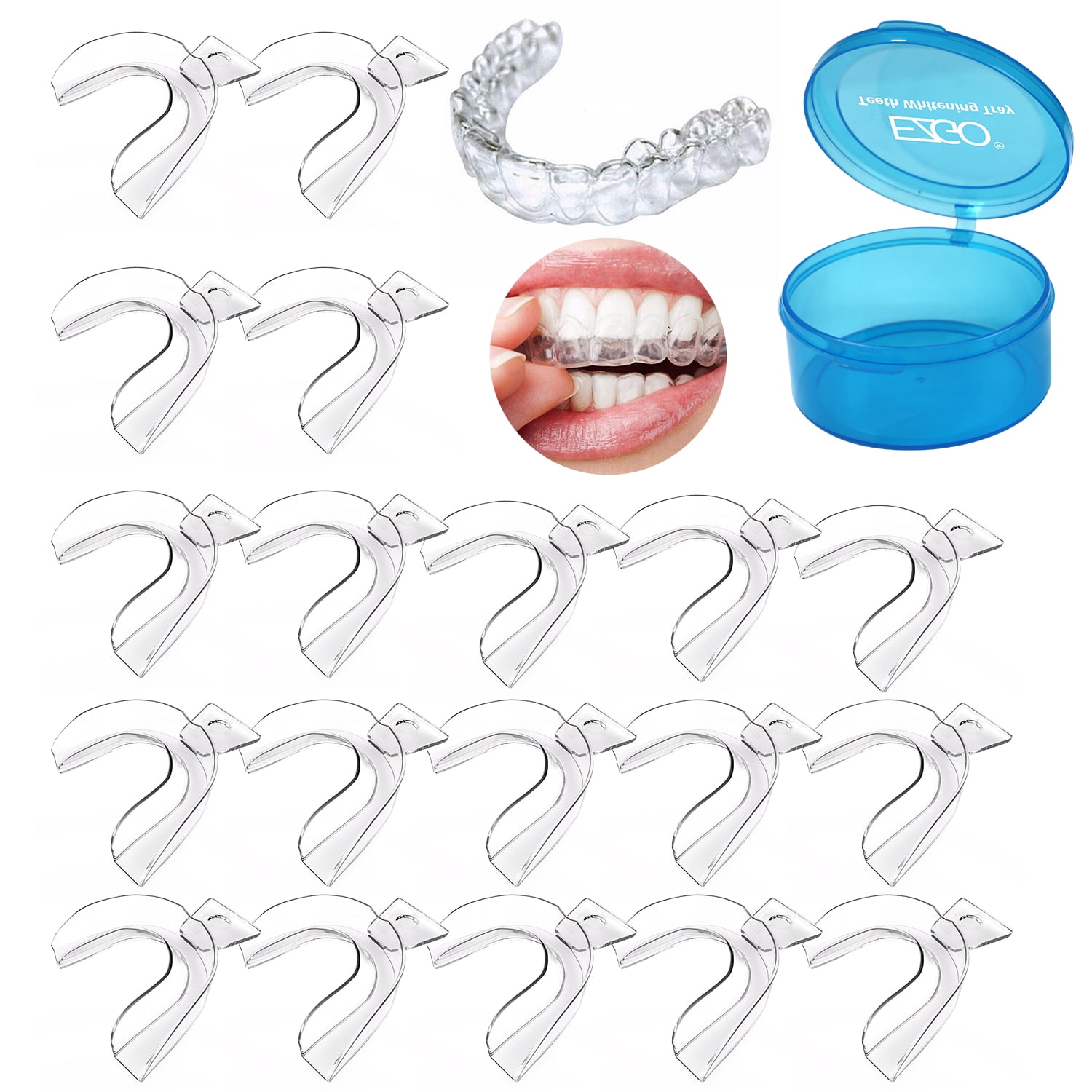 EZGO 10PCS Thermoforming Moldable Teeth Whitening Trays Moldable Tooth