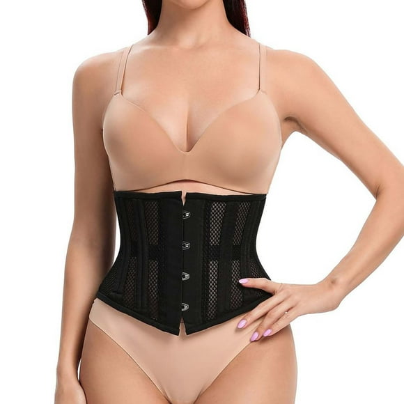 TINZ Women’s Short Waist Cincher With Breathable Lightweight Sheer Mesh For Outdoor And Layering Style Corset Spandex Bodysuit Spanks Arm Tights for Women Tummy Tape for Flat Stomach