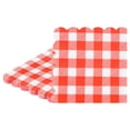 thumbnail image 1 of Uxcell 20Pack Gingham Checkered Scalloped Paper Napkins for Parties and Events[Red], 1 of 6