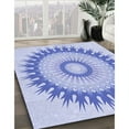 thumbnail image 3 of Ahgly Company Machine Washable Indoor Rectangle Transitional Heavenly Blue Area Rugs, 3' x 5', 3 of 7