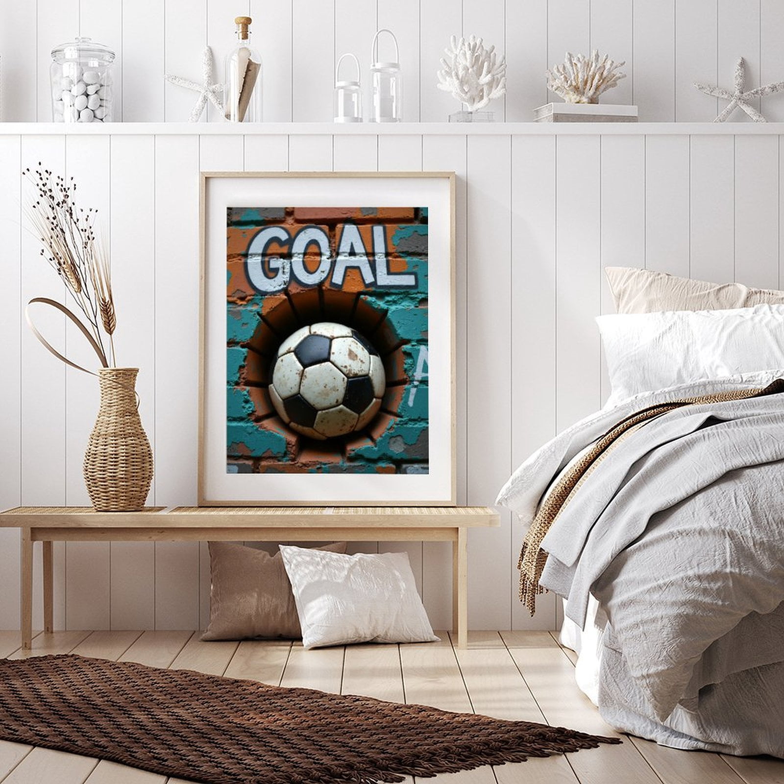 Diamond Art Kit for Adults, Soccer Ball Graffiti Art Wall Diamond Painting for Adults Beginners, 5D DIY Diamond Art Painting Kits, Colorful Diamond Painting Craft for Home Decor 12x16