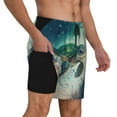thumbnail image 2 of Balery Watercolor Turtle5 Mens Swim Trunks Swim Shorts for Men Quick Dry Inseam Beach Shorts with Compression Liner Pocket-X-Large, 2 of 9