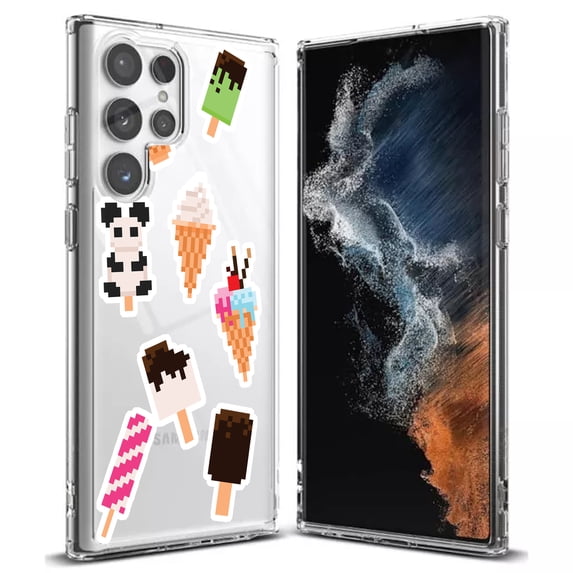 TalkingCase Slim Phone Case Compatible for Samsung Galaxy S22 Ultra 5G, Ice Cream Panda Print, Thin Light, Flexible, Soft, USA