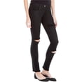 thumbnail image 1 of Max Studio London Womens Distressed Skinny Fit Jeans, Black, 28 Regular, 1 of 4