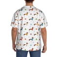thumbnail image 3 of Fotbe winter Snowflake Dachshund Camisa Estampada de Manga Corta para Hombre, Casual de Verano, Estilo Playero, Sin Arrugas-4X-Large, 3 of 5