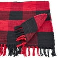 thumbnail image 2 of Fennco Styles GÃªnes Collection Buffalo Plaid Chindi 100% Cotton Table Runner 16 x 72 Inch - Red, 2 of 2