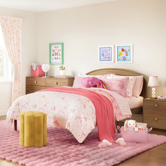 Mainstays Kids Full Size Platform Bed Frame, Walnut