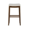 thumbnail image 3 of Linon Claridge Bar Stool Natural Striped Padded Seat Wood Frame in Brown Finish, 3 of 14
