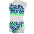 thumbnail image 6 of inlzdz Girls Tropical Print Bikini Set  Two Piece Swimsuits Summer Water Sport Swimwear Bathing Suits Triangle Green 14, 6 of 7