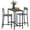 Grey, variant on Industrial Small Dining Table Set for 2, HOMCOM 3 Piece Counter Height Bar Table and Chairs with Steel Frame, Rustic Brown and Black Square Kitchen Table and Stools for Space Saving
