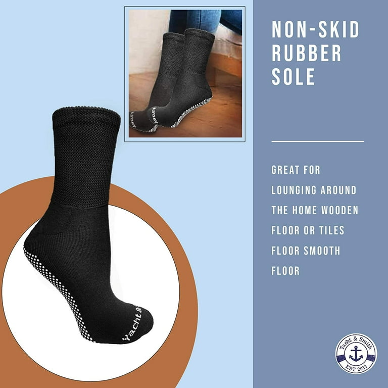 SOCKS NBULK 12 Pairs Of Loose Fit Gripper Bottom Diabetic Non Skid Slipper Black Socks Grippy Hospital Sock Wholesale Bulk 12 Pairs Women Gripper