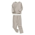 thumbnail image 1 of LUOGENLI Girls Pajamas Size 33 Cotton Baby Boy & Girls Long Sleeve Shirt Tops Pajamas Pants Set Kids Toddler Sleepwear Outfits Children Pj's for Daily Girls Pajamas Size 7-29 Khaki 3-4 Years, 1 of 2