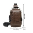 thumbnail image 3 of Men's Motorcycle Backpack Lightweight Theft-Proof Chest Bag with USB Charging Port & Password Lock Multifunctional Crossbody Shoulder Bag 14x8x24cm, 3 of 8