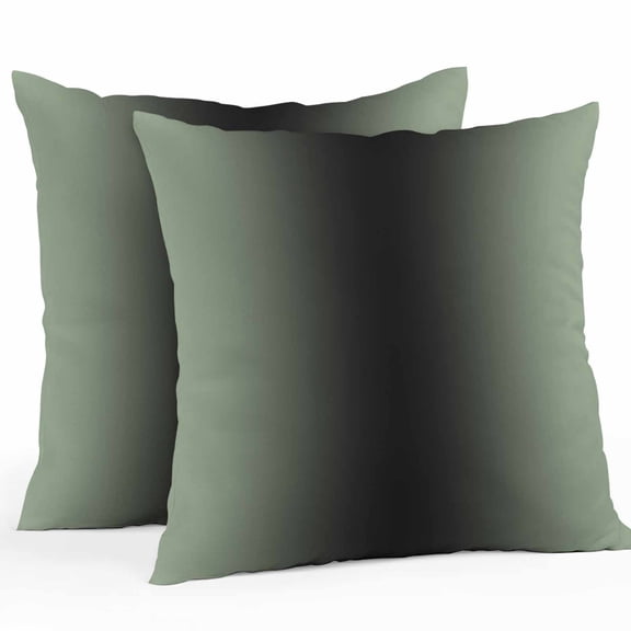 Sage Green Outdoor Pillow Covers Pack of 2 and Black Gradient Waterproof Throw Pillow Covers Decorative Cushion Cases for Patio Garden Tent Balcony Couch 20x20 inch
