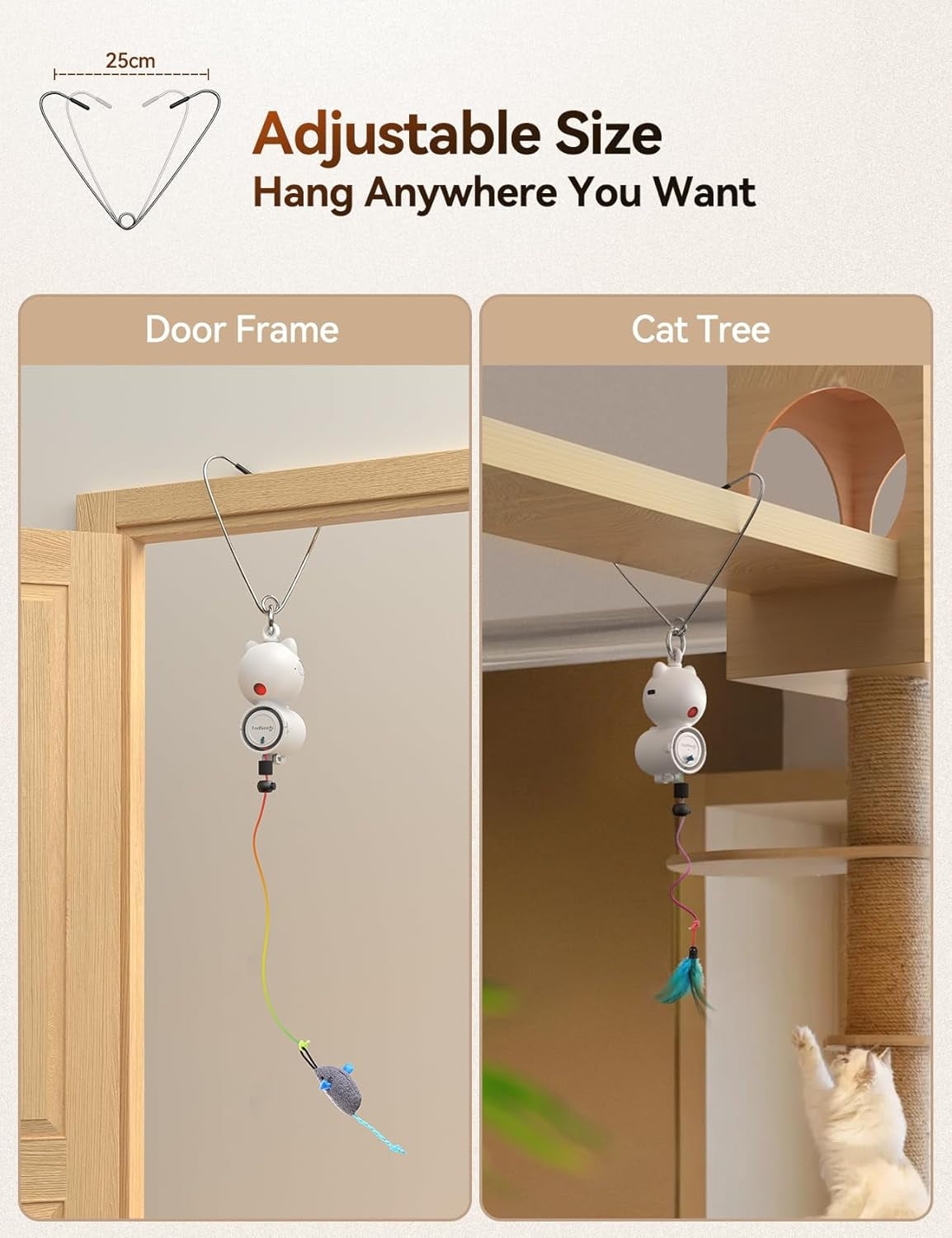 Laser Toys for Indoor s, Interactive Toy LED Light Hanging, s Wand Toy Feather, Feather & Mouse for Bored Adult Kitten Exercise, White