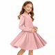 thumbnail image 5 of Vestidos de Manga Larga de las Niñas Tamaño 7-8 Elástico Twirly Patinador Vestido para el Recital Escolar, Manga Larga Vestido de Línea para las Mujeres, 5 of 7