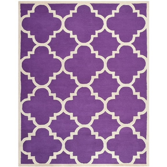 SAFAVIEH Cambridge Justine Geometric Wool Area Rug, Purple/Ivory, 8' x 10'
