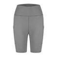 thumbnail image 6 of Zpanxa Womens Shorts Clearance, Athletic Shorts for Women High Waisted Yoga Workout Shorts with Pockets, Sport Leggings Exercise Gym Shorts for Running Casual Summer Gray B S, 6 of 7