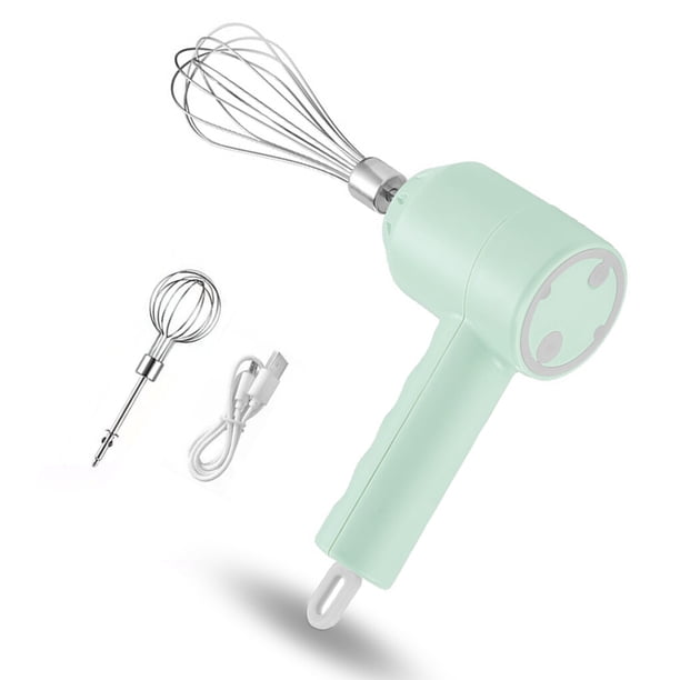 Inteprter Batidora eléctrica de alimentos, batidora de mano inalámbrica recargable por USB, batidora de de cocina, batidora de huevos, máquina Herramientas y accesorios para hornear Verde Inteprter HA008355-01B