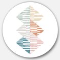 thumbnail image 1 of Designart 'Watercolor Geometric Triangle II' Geometric Metal Circle Wall Art - Disc of 36, 1 of 5