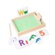 thumbnail image 5 of Bandeja de arena de madera profunda para escribir y bolígrafo de madera con 26 tarjetas de letras y 10 tarjetas de números, para que los niños dibujen. Cian, 5 of 9