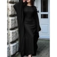 thumbnail image 4 of Vestido Islámico Elegante de Color Liso con Mangas Murciélago para Mujer. Negro M, 4 of 7