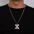 thumbnail image 5 of Baseball Initial A-Z Letter Pendant Necklace Cuban Chain Stainless Steel Jewelry, 5 of 7