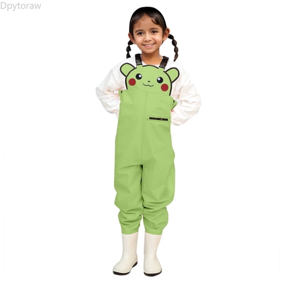 Dpytoraw Kids Cartoon Chest Waders Youth Fishing Waders For Toddler Children Water Proof Hunt & Fishing Waders With Boots Girls Jumpsuit Long Pants Size 2-3 Years