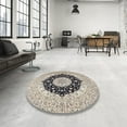 thumbnail image 4 of Ahgly Company Machine Washable Indoor Square Traditional Carbon Gray Area Rugs, 7' Square, 4 of 7