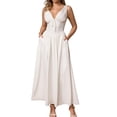 thumbnail image 1 of Vestido midi GLNEGE con corsé de verano, cuello en V, línea A y bolsillos, 1 of 5